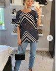 Multi striped print Oversized Top