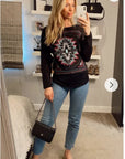 Aztec print long sleeve t-shirt Top