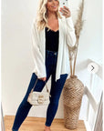 Plain white soft knit cardigan