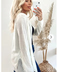 Plain white soft knit cardigan