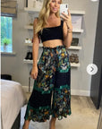 Jungle scarft print pleated trousers