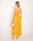 Strappy Chiffon Maxi Dress with Sequin waist detail and scarf (YELLOW)