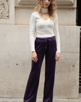 Velour Jogging Pants (Purple)