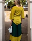 Full pleated Long sleeves top and trousers in Green