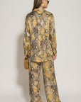 Silky Long Sleeve Shirt and Trousers Co-ords in Leopard Print