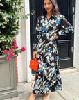 Floral print shirt dress
