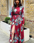 Floral print shirt dress