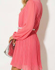 Pleated Midi dress (Coral pink)