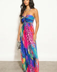 Vibrant colors Animal Print Maxi Dress