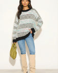 Stripe Mix yard oversize Jumper (Black)