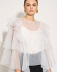 Statement Ruffle Design Organza Ruffle Blouse In White