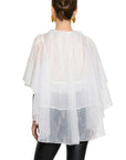 Statement Ruffle Design Organza Ruffle Blouse In White
