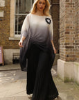 Black Ombre Oversized Top & Pleated Trouser Set