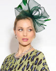 Sculptural Fascinator Headband with Feather Accents
