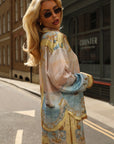 Ocean Treasure Print Relaxed Shirt & Trousers Co-Ord Set In Yellow