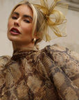 Sculptural Fascinator Headband with Feather Accents
