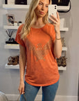 Gold Eagle embellished T-shirt (ORANGE)