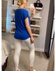 Gold Eagle embellished T-shirt (ROYAL BLUE)