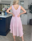 Lilac Sleeveless Chiffon Hanky Hem Midi Dress