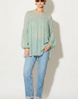 balloon long sleeves design chiffon top