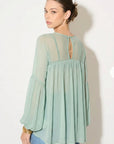 balloon long sleeves design chiffon top
