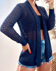 Mesh Lace Cardigan Beach Wear (Navy)