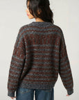 Black grey Stripe knitted Thick Warm Jumper