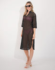 V pattern Lace kaftan dress in Black Holiday wear collection