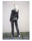 Velour Tracksuits With Hoody (Grey)