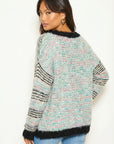 Stripe Mix yard oversize Jumper (Black)