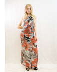 Black Floral Maxi Dress with side split detail
