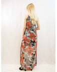 Black Floral Maxi Dress with side split detail
