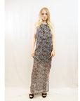 Heart Print Maxi Dress with side split detail