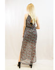 Heart Print Maxi Dress with side split detail