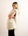 Oversized Faux Fur Gilet in White