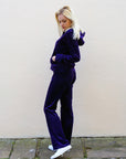 Velour Tracksuits With Hoody (Purple Color)