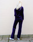 Velour Tracksuits With Hoody (Purple Color)