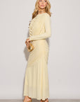 Statement Draped Mesh Layered Maxi Dress in Yellow