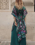 Pattern Print Pleated Blouse & Trousers Set