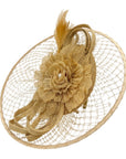 Statement Floral Feather & Loop Mesh Fascinator
