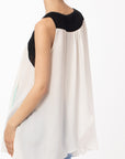 Tie dye Fringed Chiffon Lace Shoulder Vest