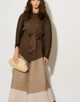 Full pleated Long sleeves top and trousers in coffee brown