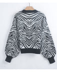 Soft knit Zebra print Jumper in black