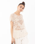 Cotton Crochet Lace Tank Top (CREAM)