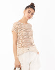 Crochet Lace Tank Top (CREAM)