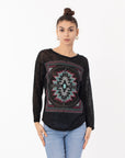 Aztec print long sleeve t-shirt Top