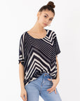 Multi striped print Oversized Top