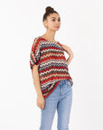 Multi striped print Oversized Top