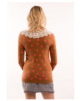 Dot Print with Crochet Collar Jumper