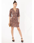 Kimono sleeves wrap dress (Paisley Print)